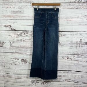 Spanx Blue Raw Hem Tummy Control Crop Flare Denim Jeans